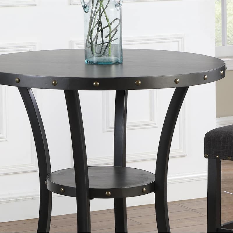 Roundhill Furniture Biony 3-Piece 36" Round Espresso Bar Table with 2 ...